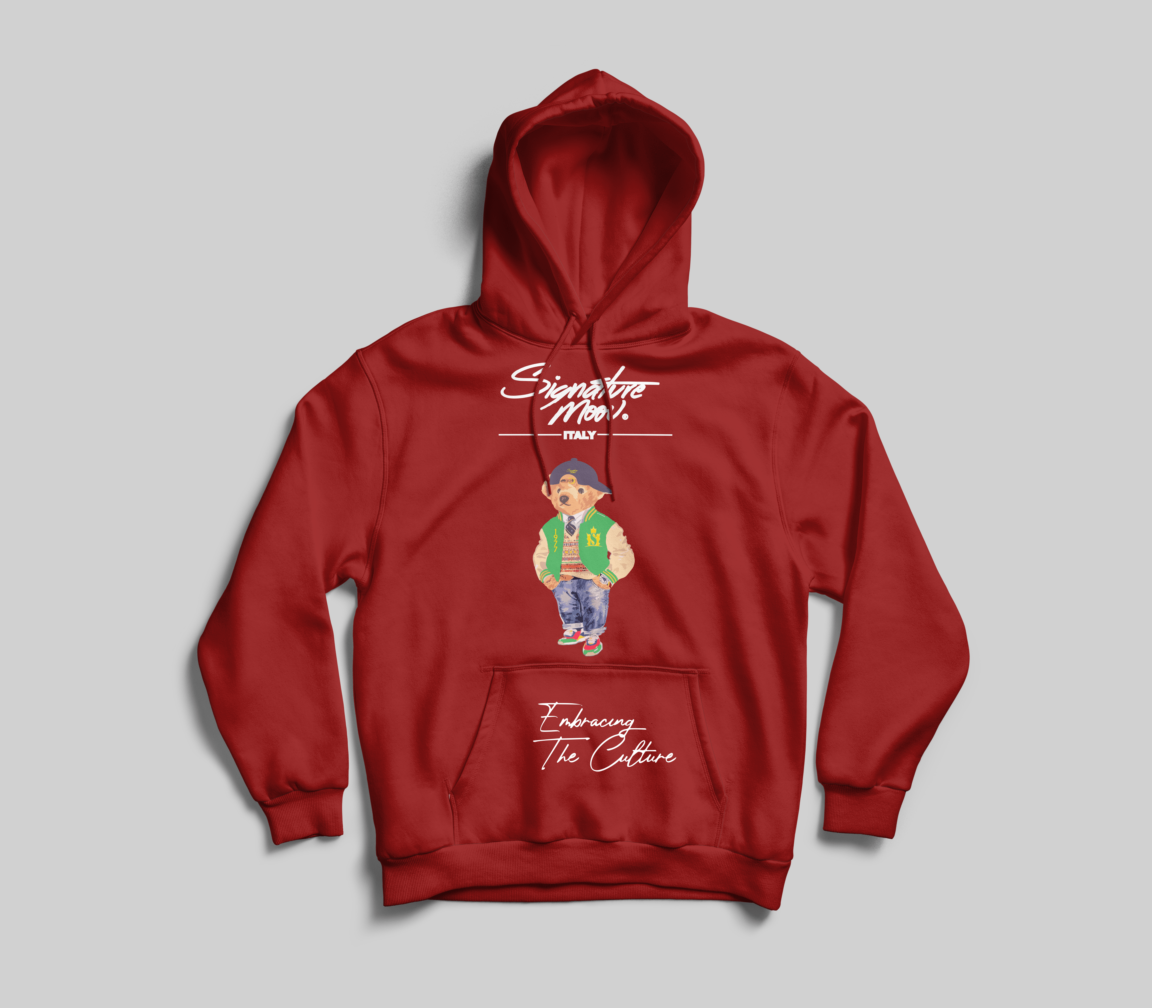 Red Stylish Bear Hoodie