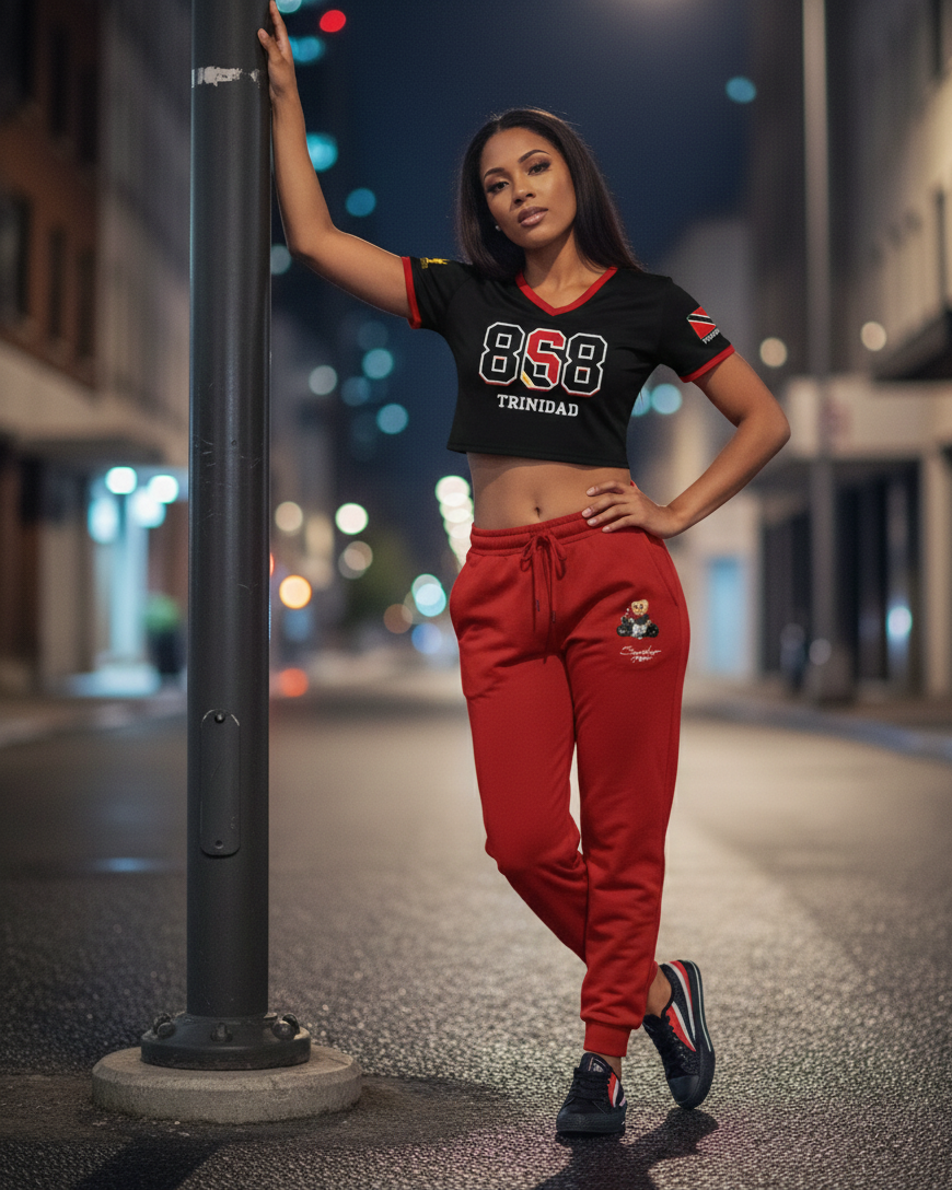 Trinidad 868 Sublimated Flag Crop Top
